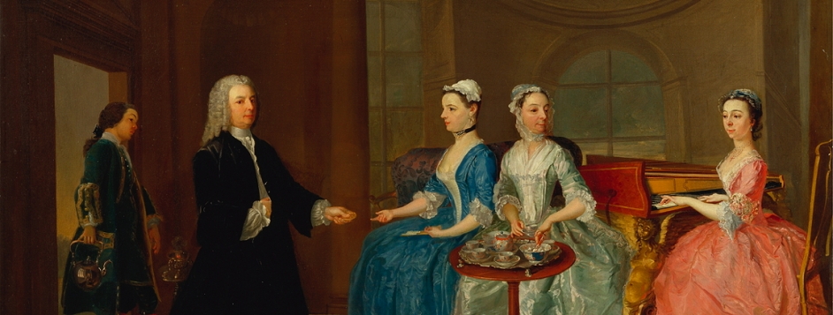 Unknown artist, <em>A Family Being Served with Tea</em>.